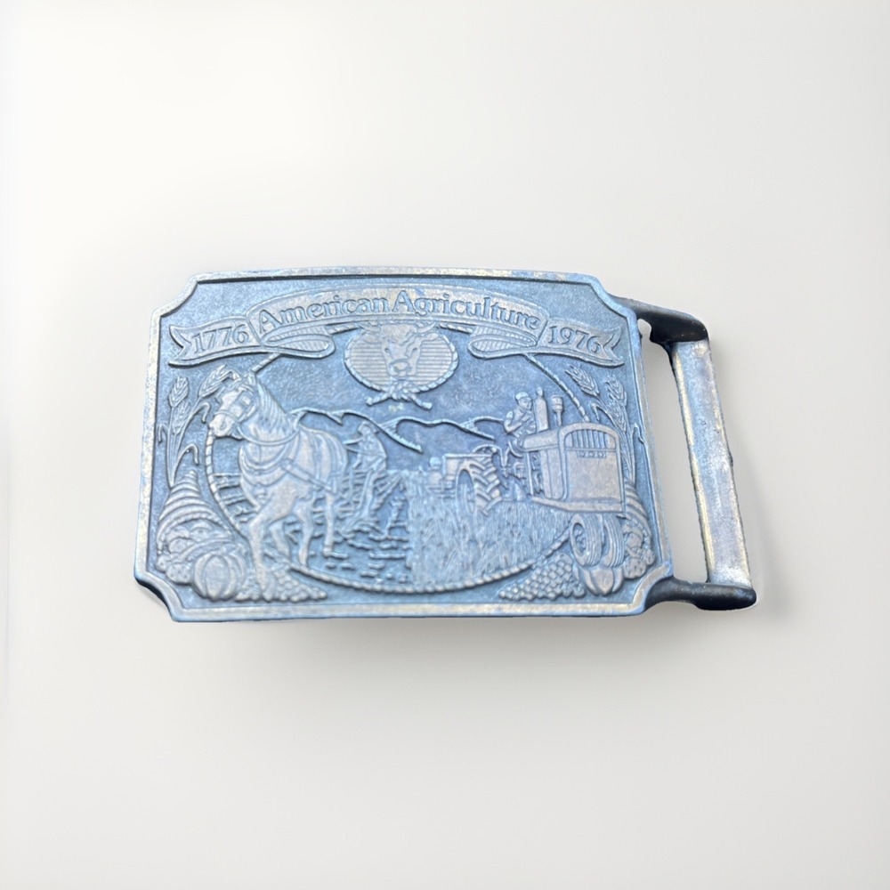 VINTAGE Belt Buckle  American Agriculture 1776 - 1976 USA Made Ortho